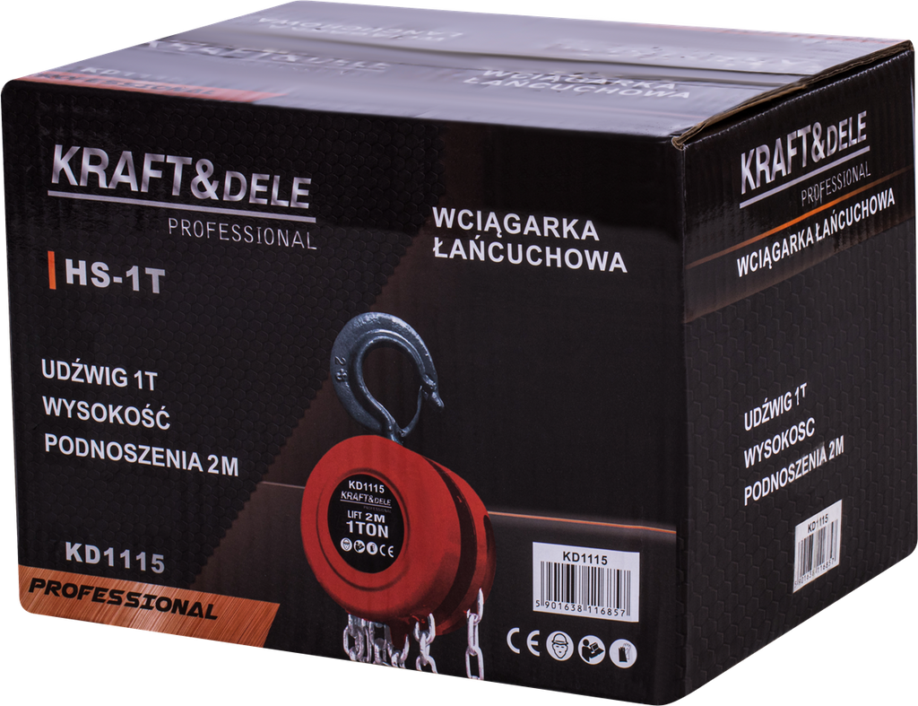 KRAFT&DELE käsiketttõstuk 1 t KD1115 – pilt 9