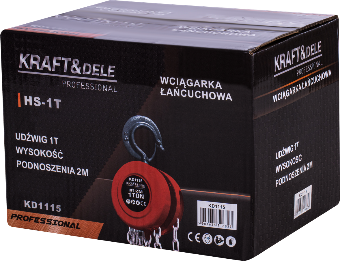 KRAFT&DELE käsiketttõstuk 1 t KD1115 – pilt 9