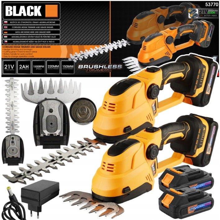 BLACK 21 V akutoitega 2-in-1 muru- ja hekikäärid, 2 × 2,0 Ah 53770 – pilt 1