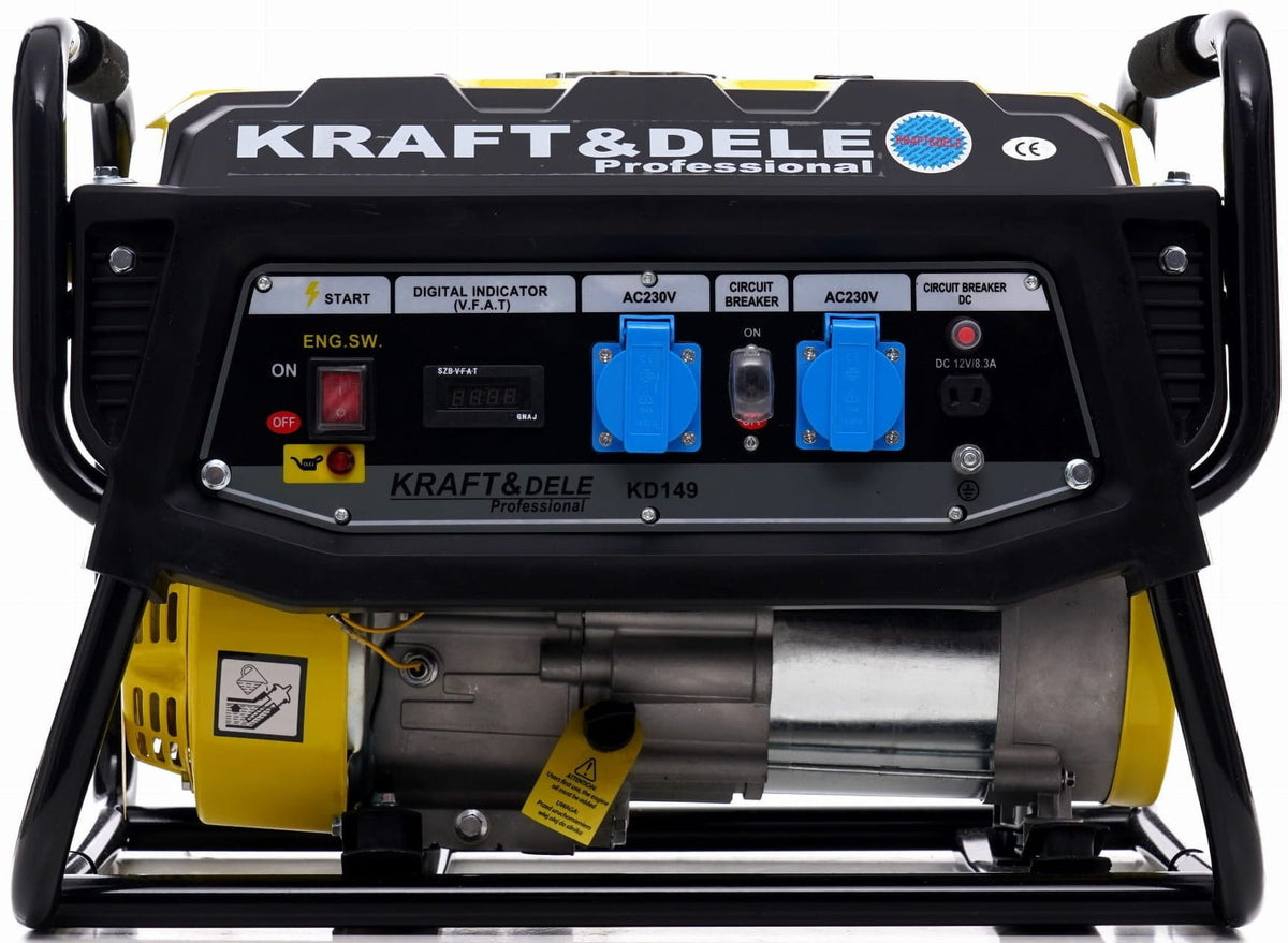 KRAFT&DELE ühefaasiline generaator 3500 W LCD-voltmeetriga 12/230 V KD149 – pilt 4