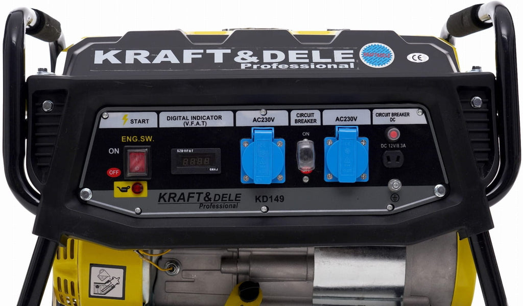 KRAFT&DELE ühefaasiline generaator 3500 W LCD-voltmeetriga 12/230 V KD149 – pilt 7