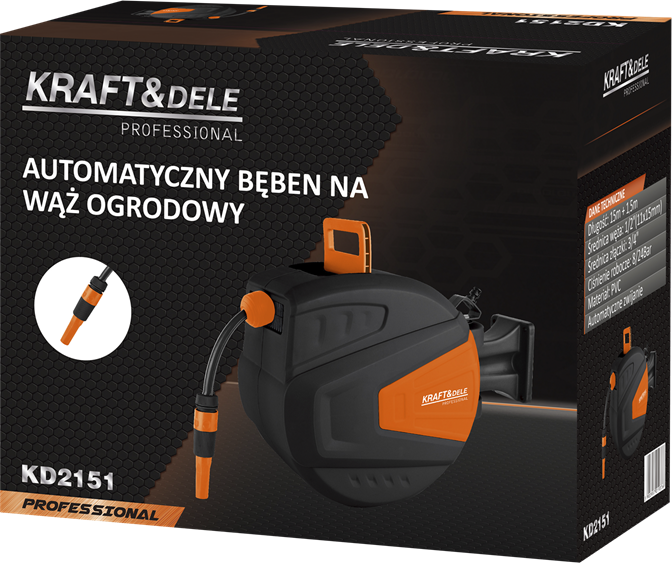 Automaatse tagasitõmbega aiavoolikukerija 15 m + 1,5 m 1/2″ KD2151 – pilt 10