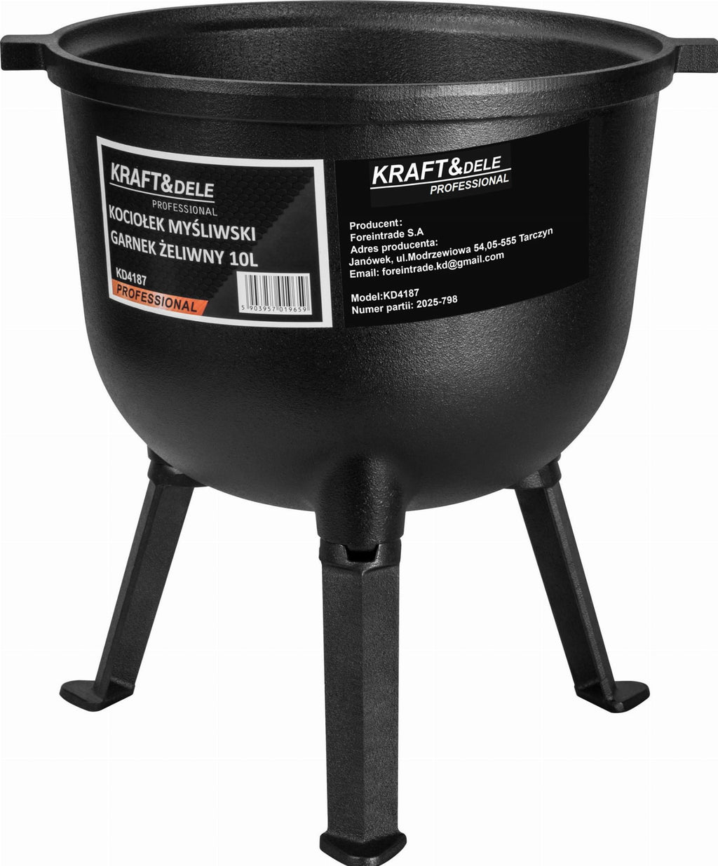 KRAFT&DELE malmist lõkkepott 10 l kolmjalaga KD4187 – pilt 6