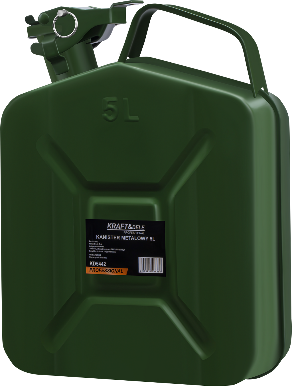 KRAFT&DELE metallist kütusekanister 5 l KD5442 – pilt 3