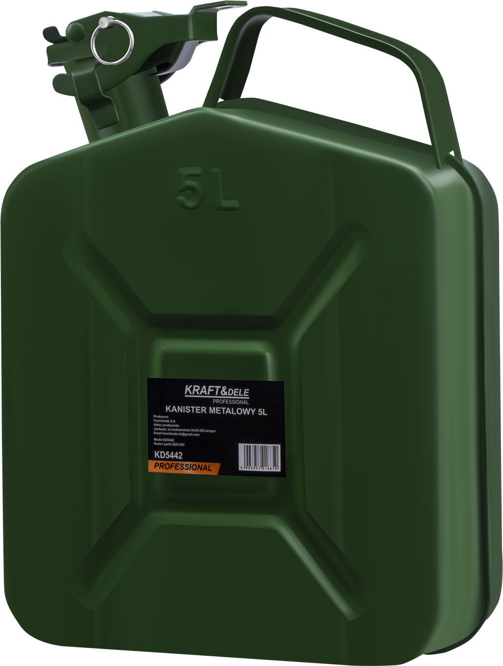 KRAFT&DELE metallist kütusekanister 5 l KD5442 – pilt 3