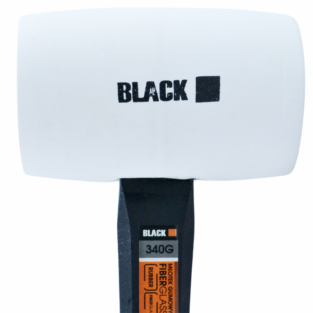 Professional 340g Rubber Mallet with Fiberglass Handle, White Rubber Head, Black BranD – pilt 3