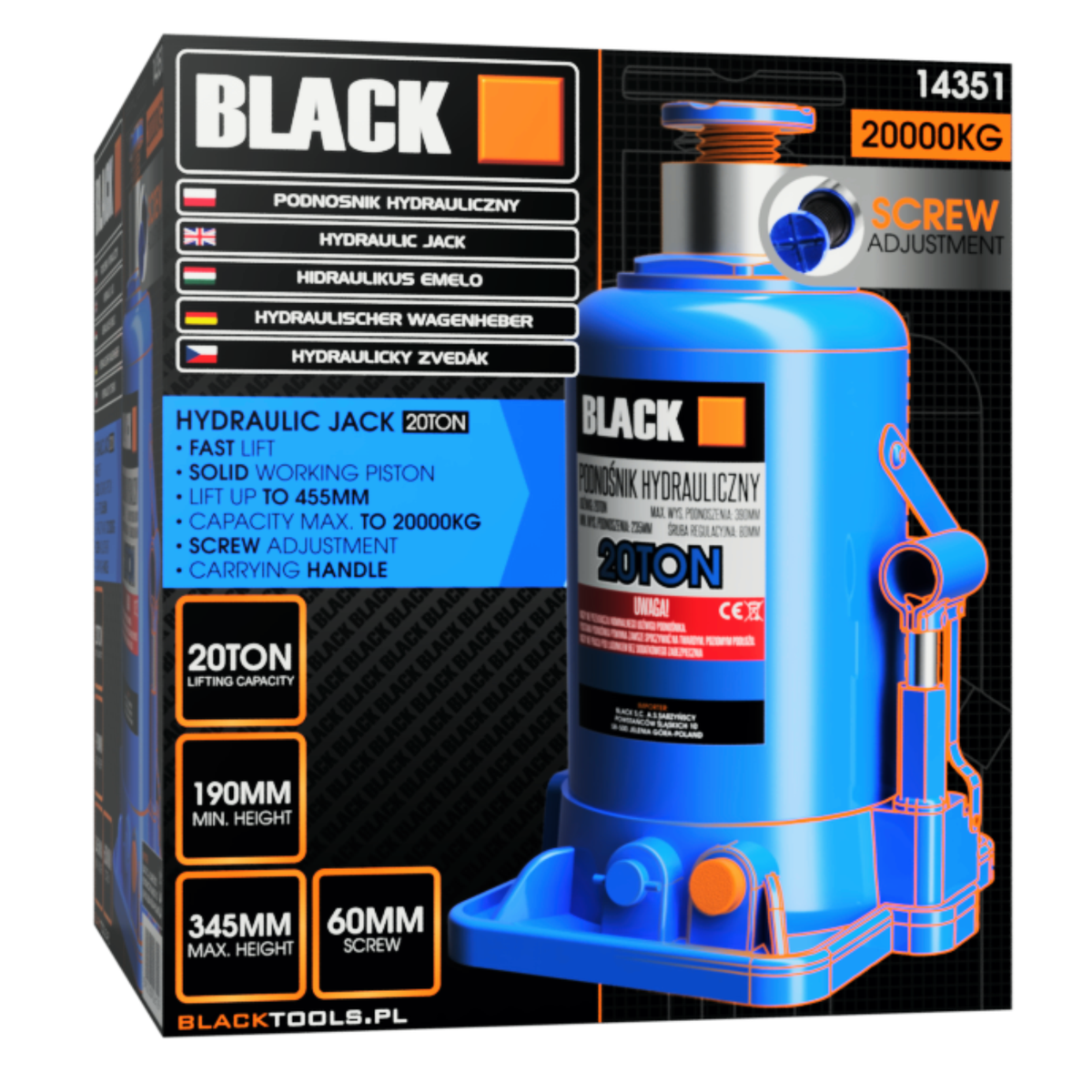 BLACKTOOLS 20 t hüdrauliline sambatungraud 14351 – pilt 5