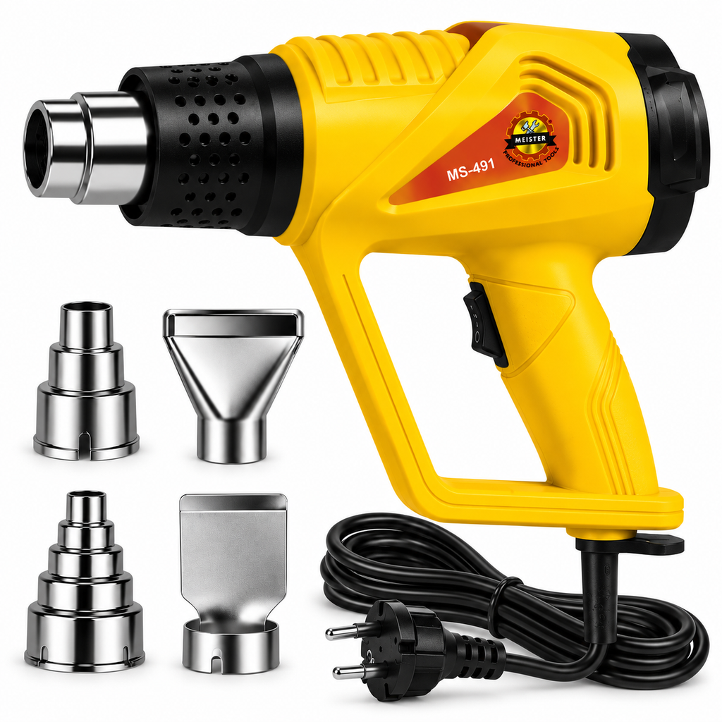 MEISTER kuumaõhupuhur 2300 W 60–600 °C 4 otsikut MS-491 – pilt 2