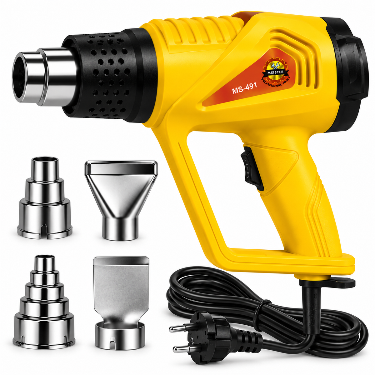 MEISTER kuumaõhupuhur 2300 W 60–600 °C 4 otsikut MS-491 – pilt 2