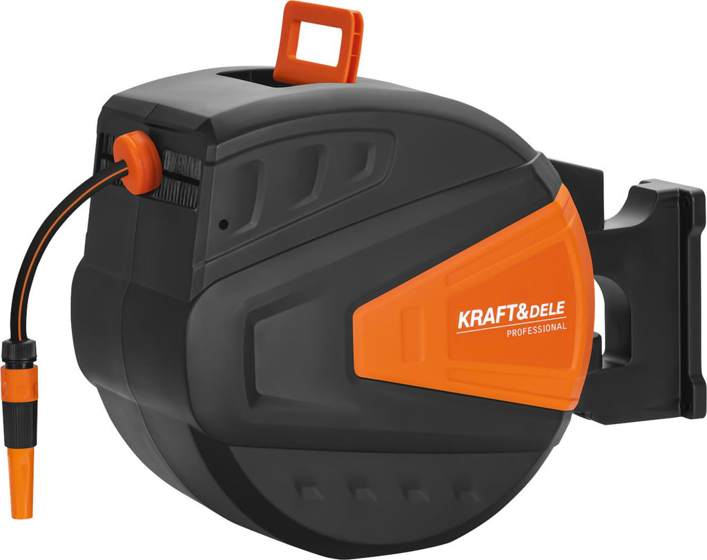 KRAFT&DELE automaatse tagasikerimisega aiavoolikukerija 40 m + 2 m 1/2" KD2155 – pilt 1