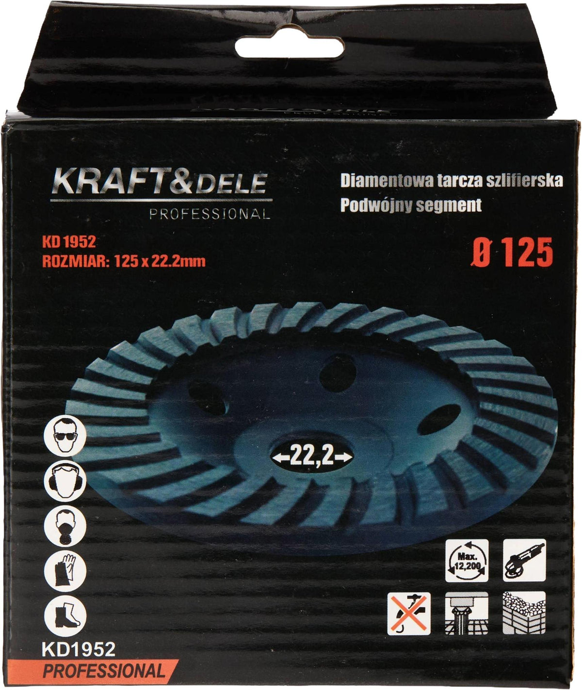 KRAFT&DELE betooni teemantlihvketas 125 × 22,2 mm KD1952 – pilt 9