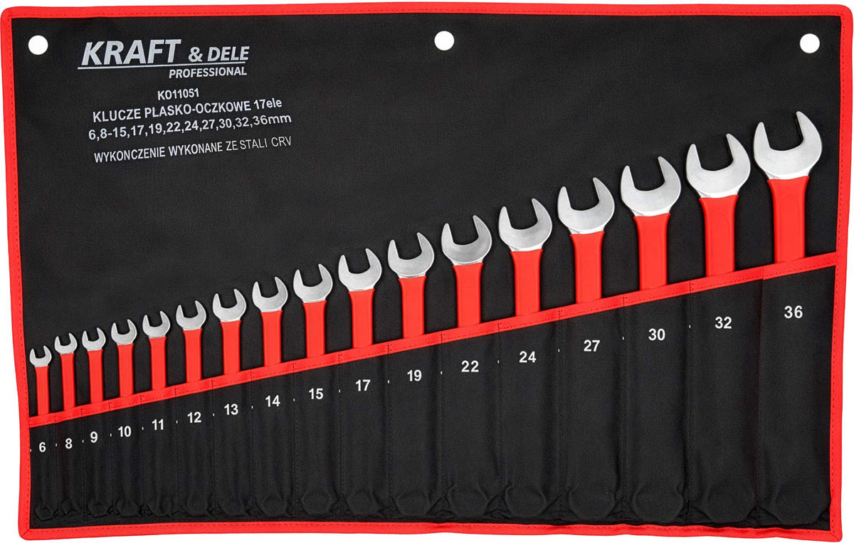 KRAFT&DELE kombineeritud võtmete komplekt 17 tk CrV 6–36 mm KD11051 – pilt 1