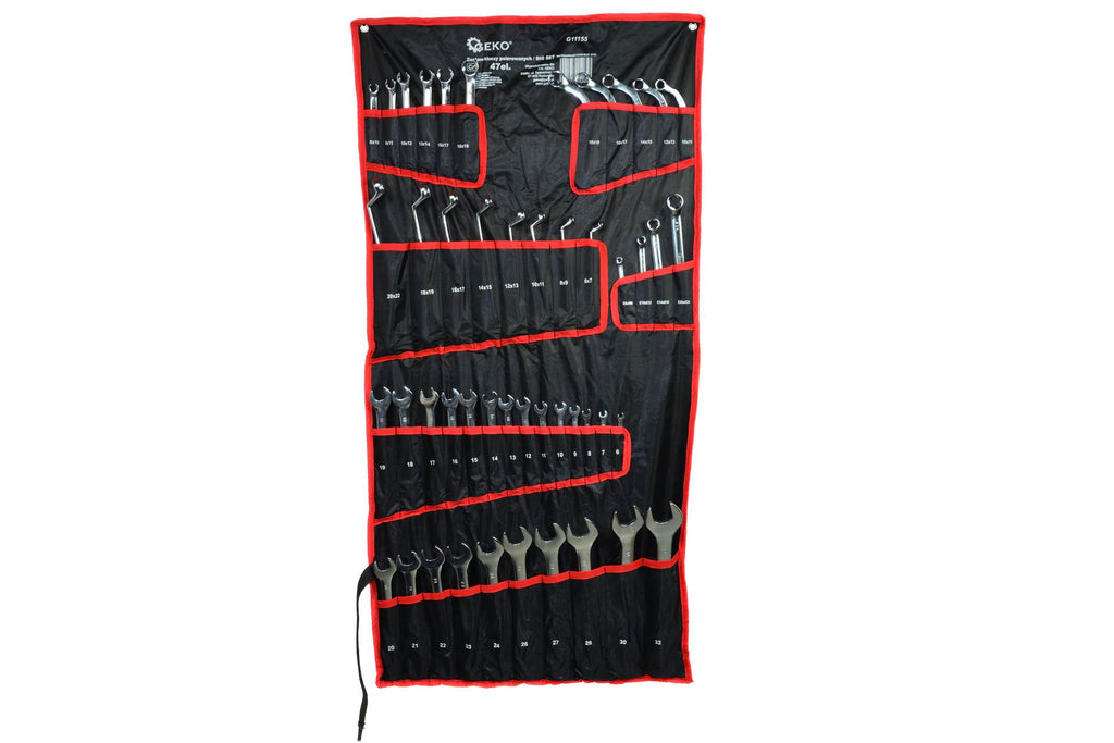 Poleeritud pinnaga kombivõtmete komplekt 6-32mm 47 tk CrV (hoiurull) – pilt 1