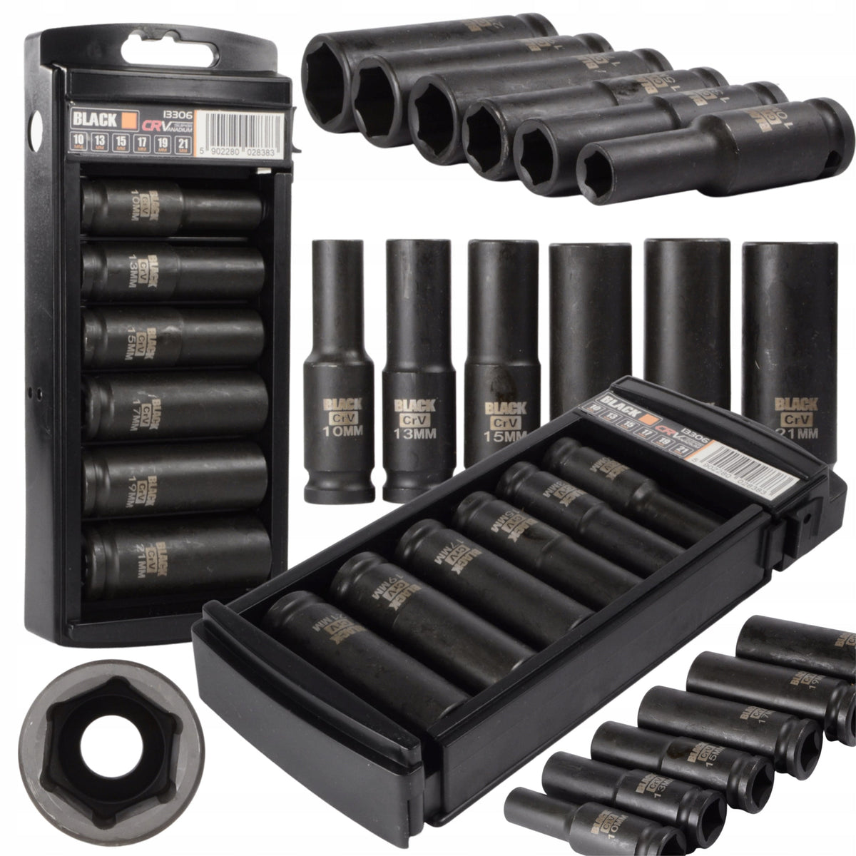 Professionaalne 1/2″ löökpadrunite komplekt 10–21 mm, 6 tk 13306 – pilt 1