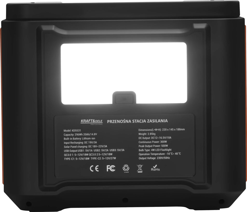 KRAFT&DELE kaasaskantav toitejaam 296 Wh 20 Ah / 14,8 V KD5531 – pilt 5