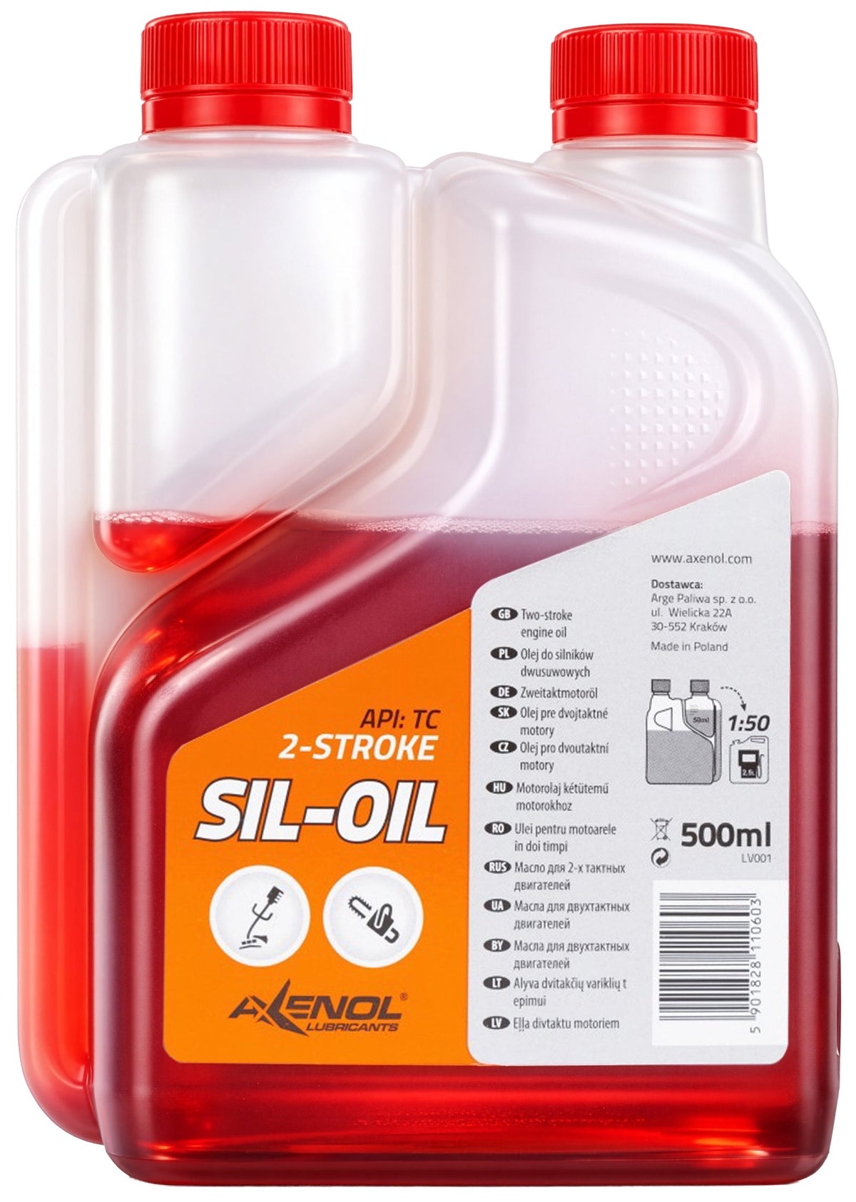 Poolsünteetiline 2T mootoriõli 500 ml NR3428 – pilt 1