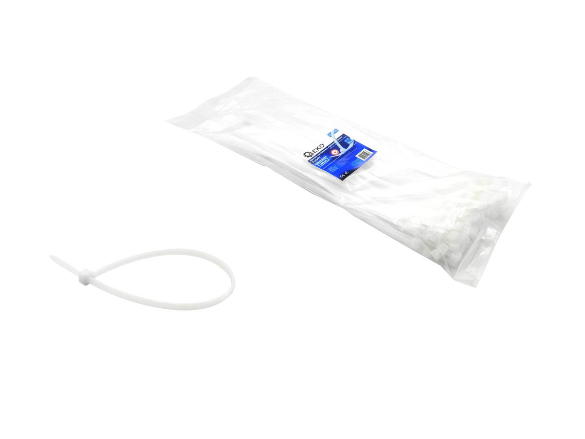 400 x 7.6 mm nailonkaablid, valge värvusega UV-filtriga (50 tk) – pilt 1
