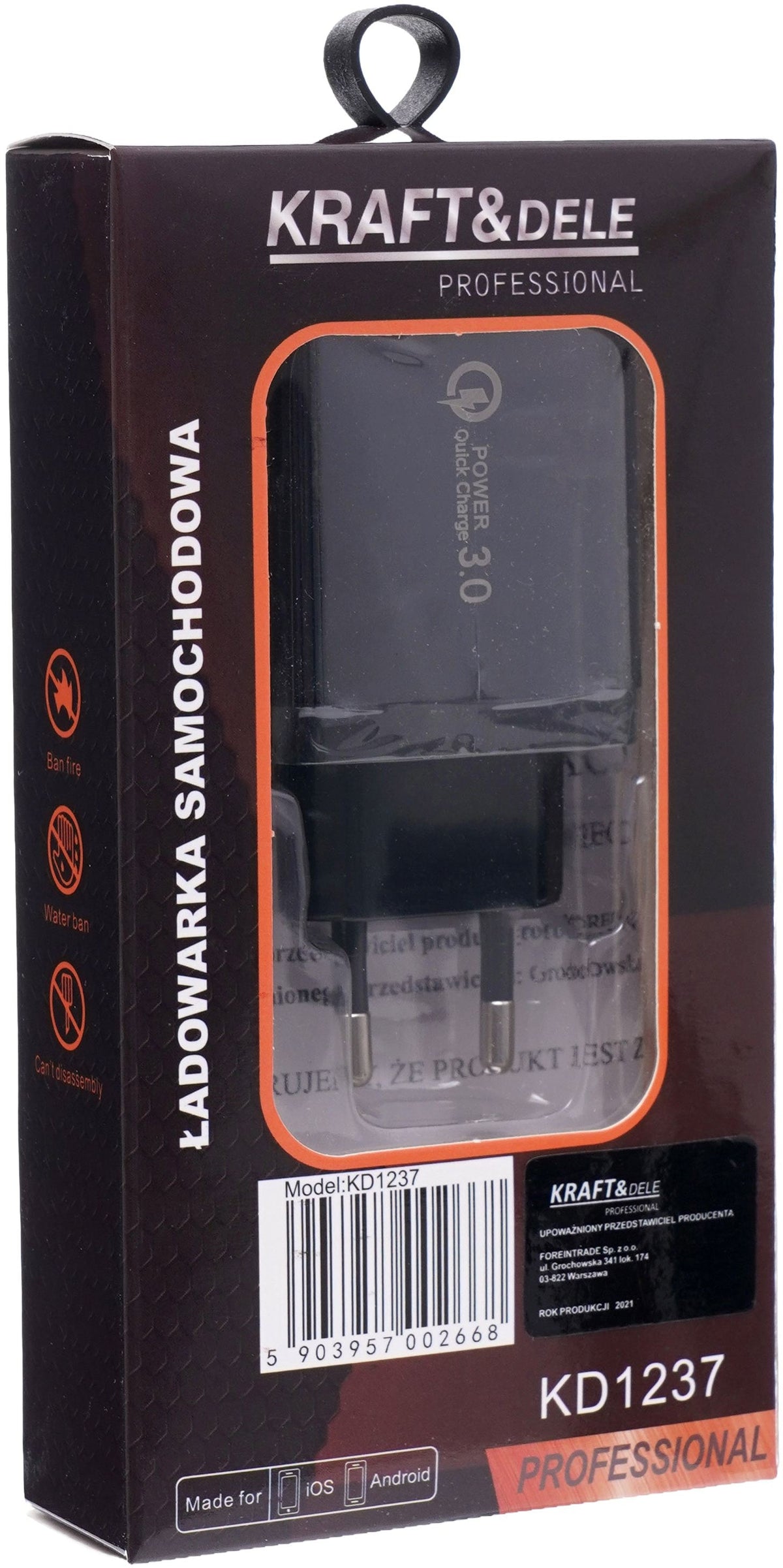 KRAFT&DELE Quick Charge 3.0 USB-seinalaadija KD1237 – pilt 7