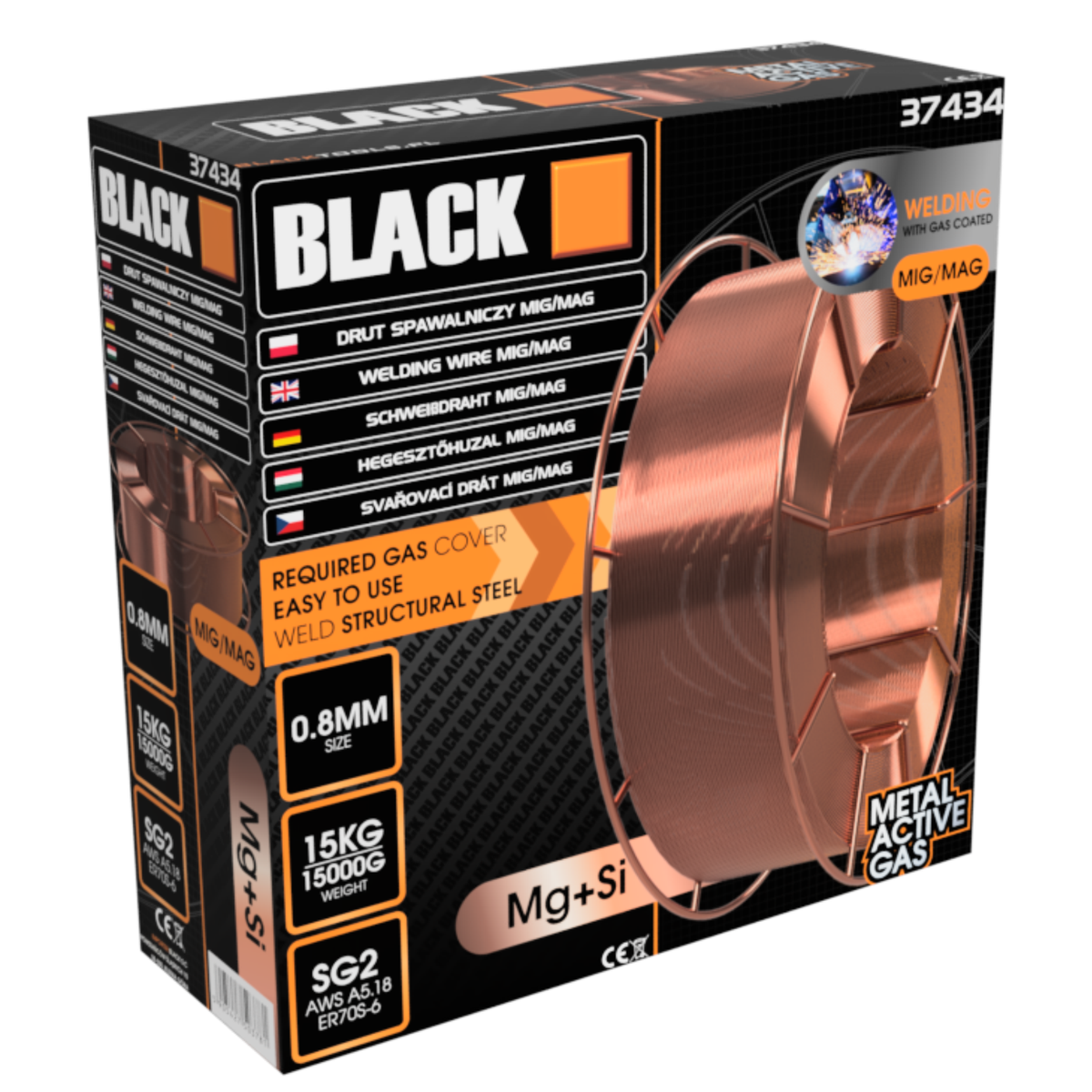 MIG/MAG keevitustraat SG2 ER70S-6 0,8 mm 15 kg Black 37434 – pilt 5
