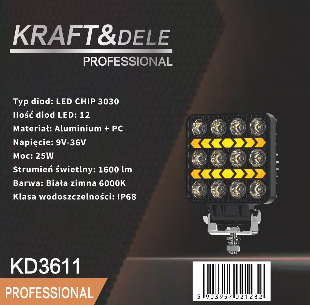 KRAFT&DELE LED-töövalgusti 25 W KD3611 – pilt 2