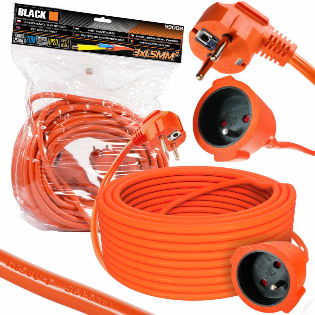 Blacktools elektriline pikendusjuhe 20 m 3 × 1,5 mm IP20 59008 – pilt 1