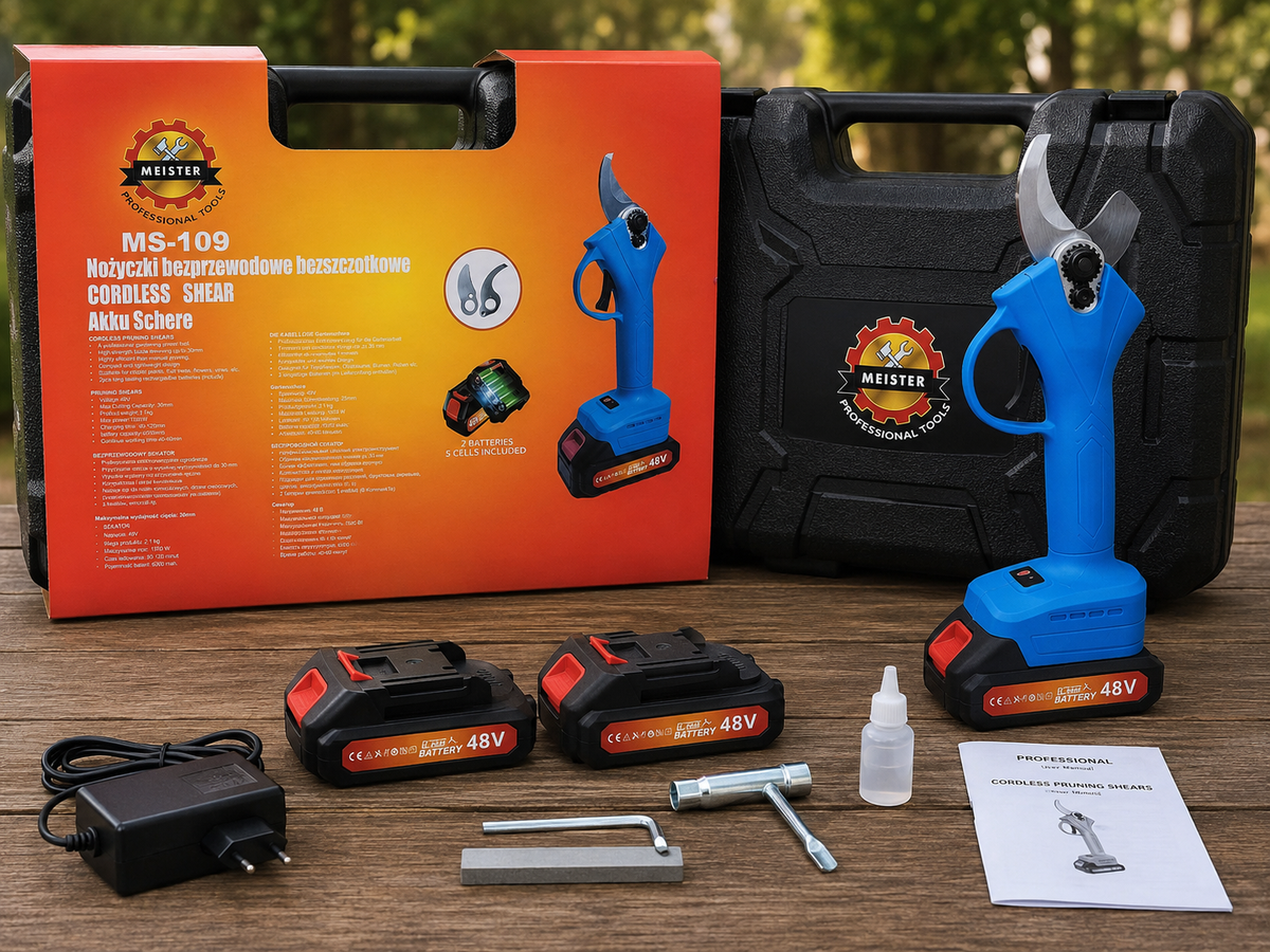 MEISTER juhtmeta harjadeta oksakäärid 1500 W MS-109 – pilt 3