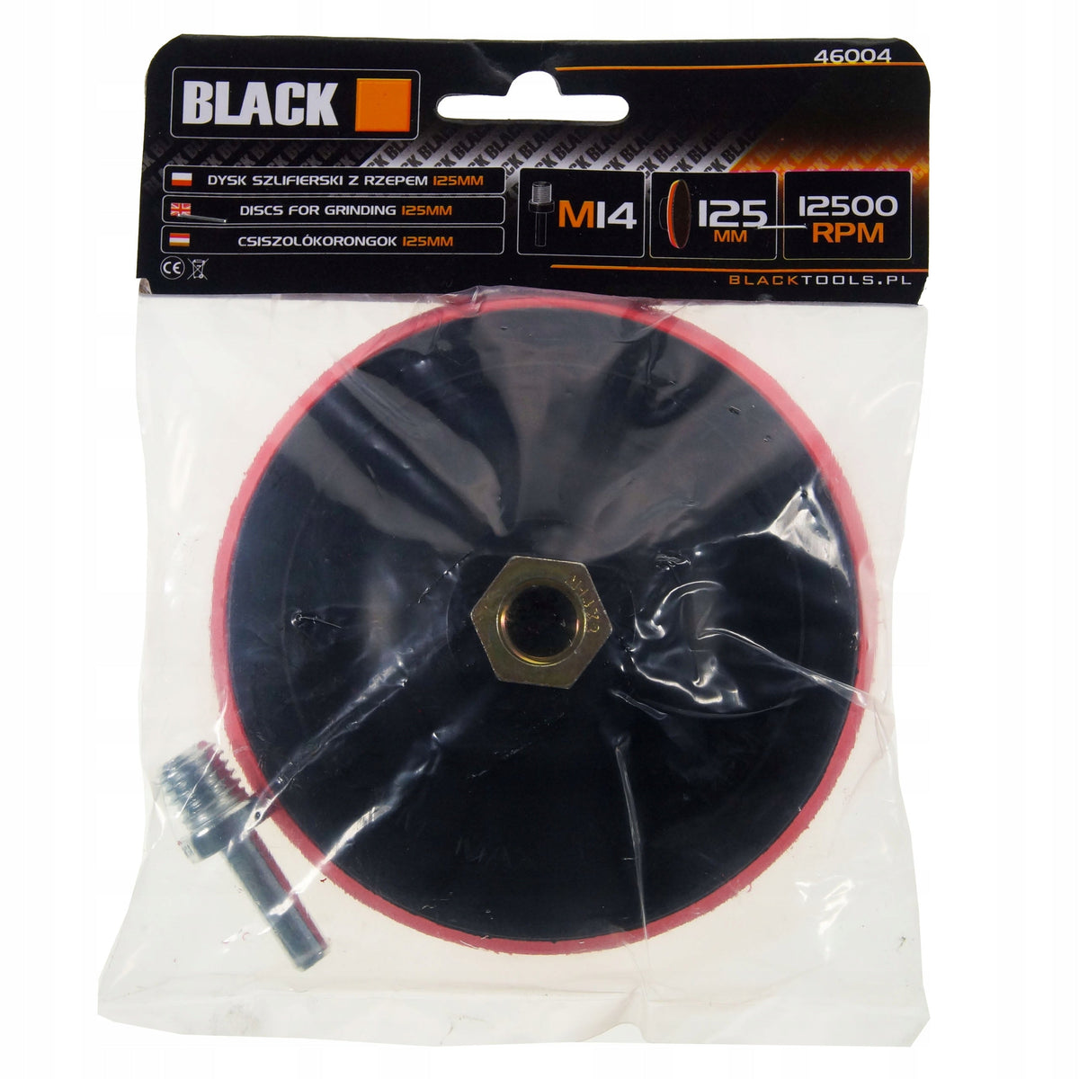 BLACKTOOLS must 125 mm M14 takjakinnitusega poleerimis- ja lihvimistald puuradapteriga 46004 – pilt 2
