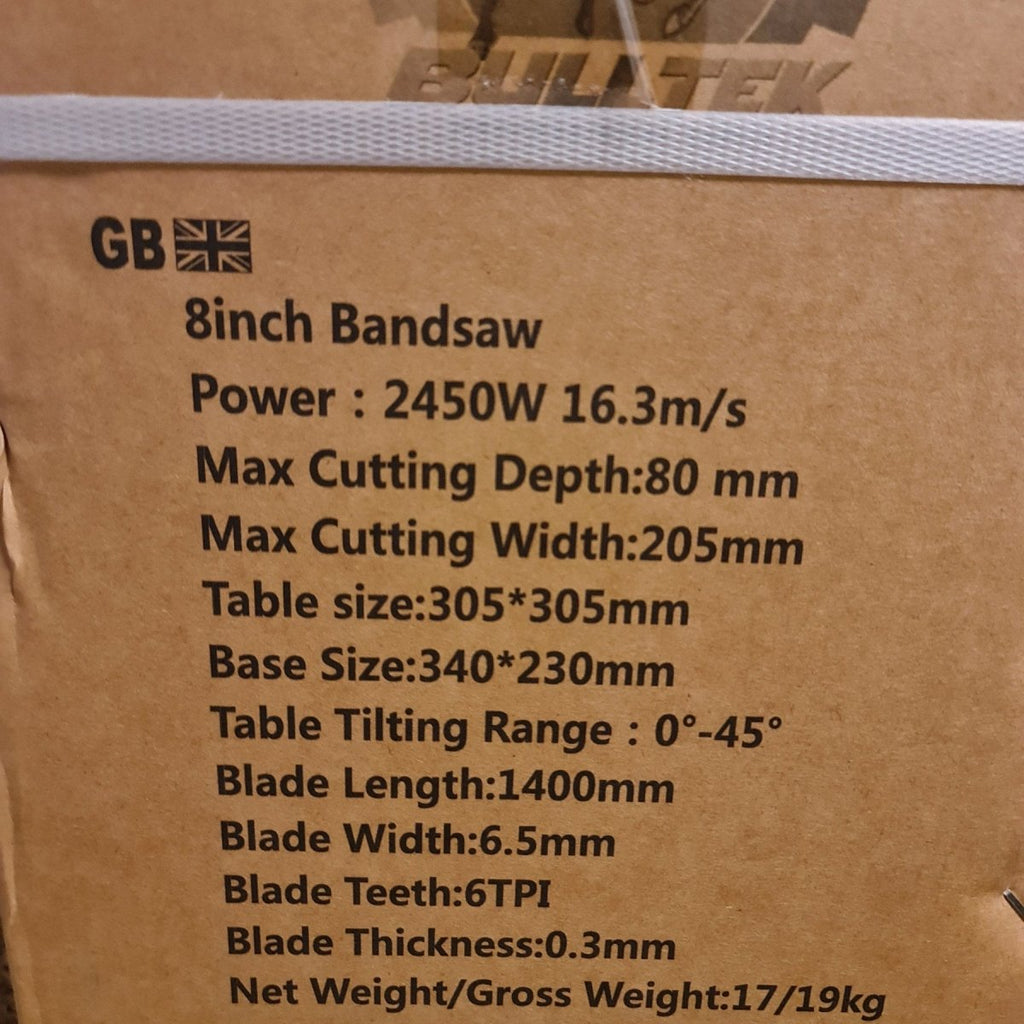 BULLTEK 8″ lintsaag, 2450 W, 80 mm lõikesügavus, 0–45° töölaua kalle BT1270B – pilt 4