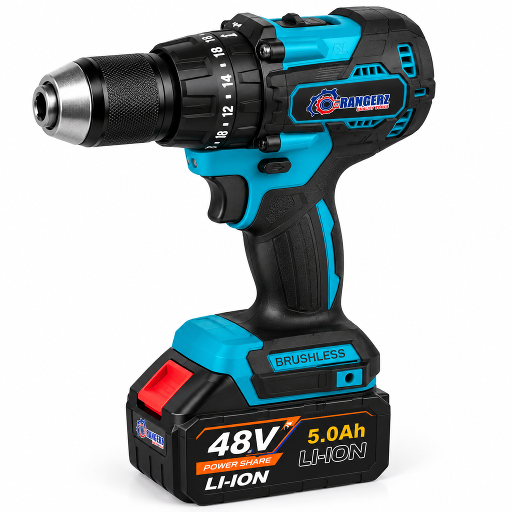 RANGERZ 4-ühes juhtmeta elektritööriistakomplekt 48 V 5,0 Ah, 2 akut, harjadeta RS-5018B – pilt 4