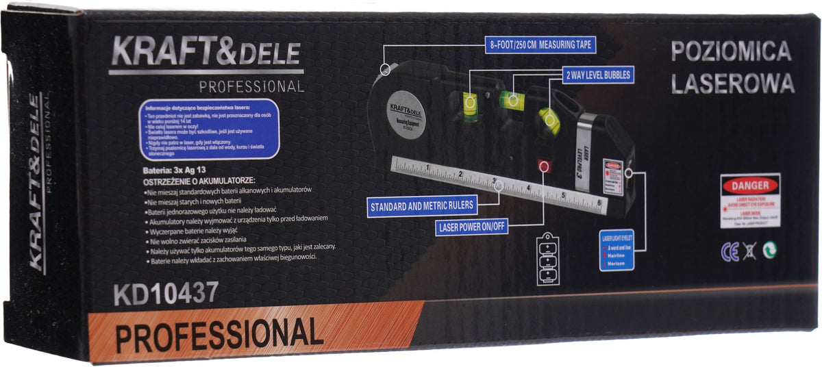 KRAFT&DELE laserlood 250 cm mõõdulindiga KD10437 – pilt 9