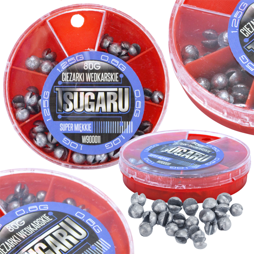 TSUGARU kalapüügi pliikuulide komplekt 80 g, 3 erinevat kaalu W900011 – pilt 1