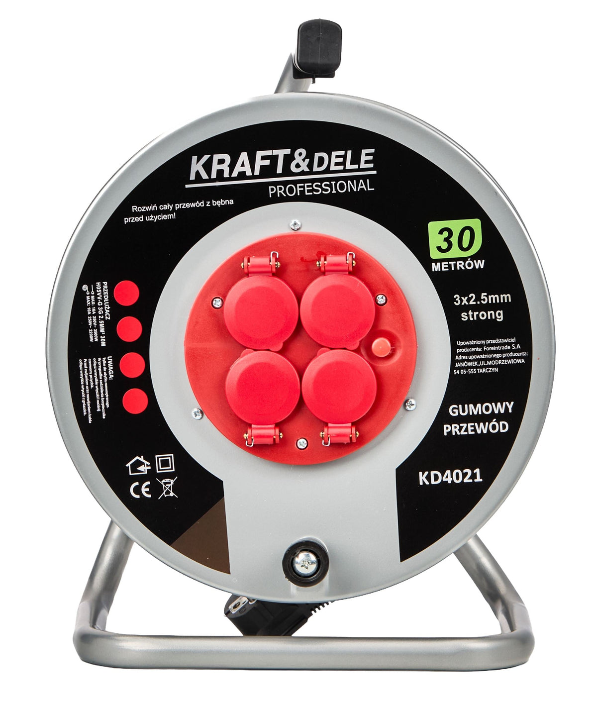 KRAFT&DELE kaablirulliga pikendusjuhe 30 m KD4021 – pilt 2