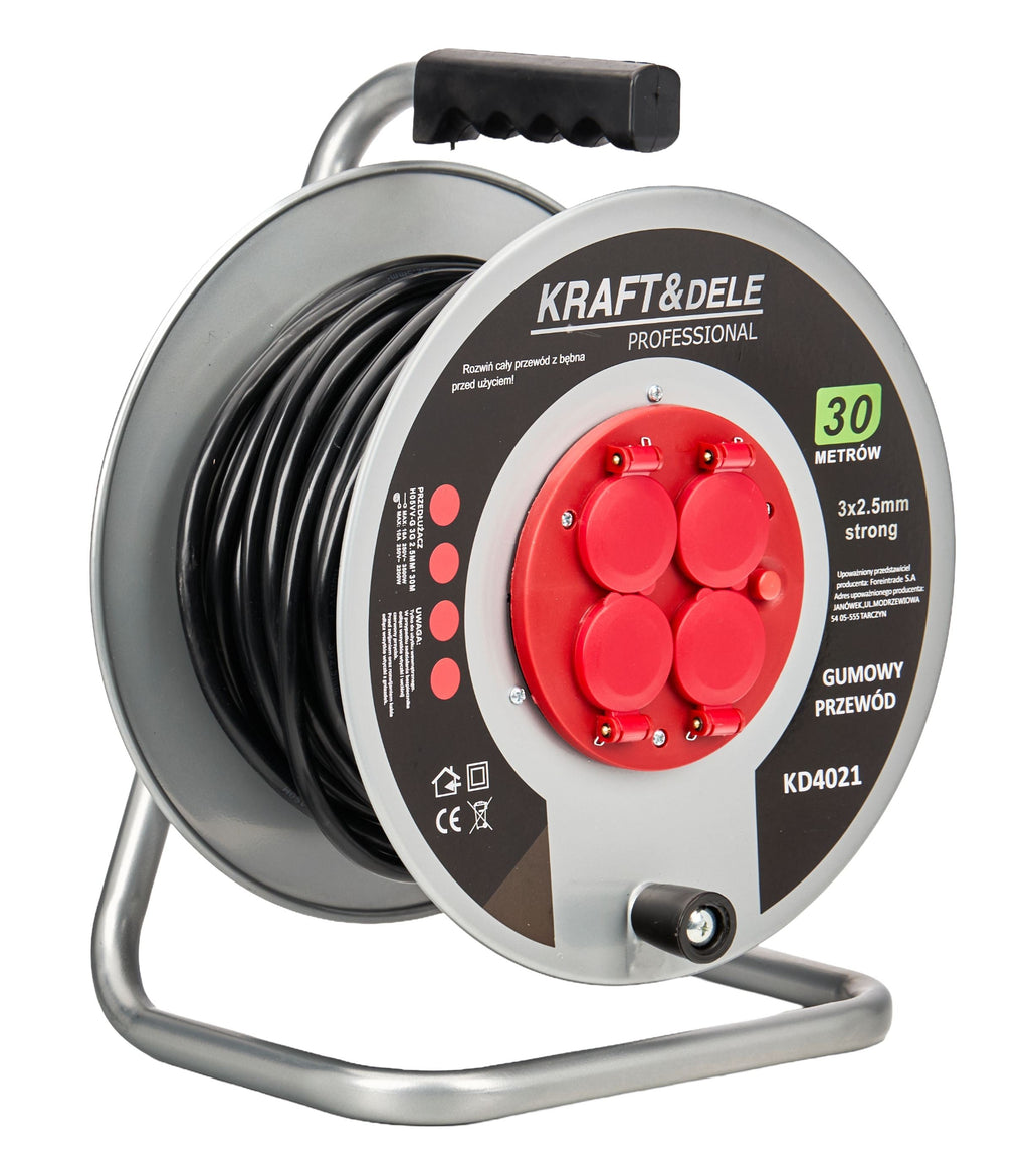 KRAFT&DELE kaablirulliga pikendusjuhe 30 m KD4021 – pilt 1