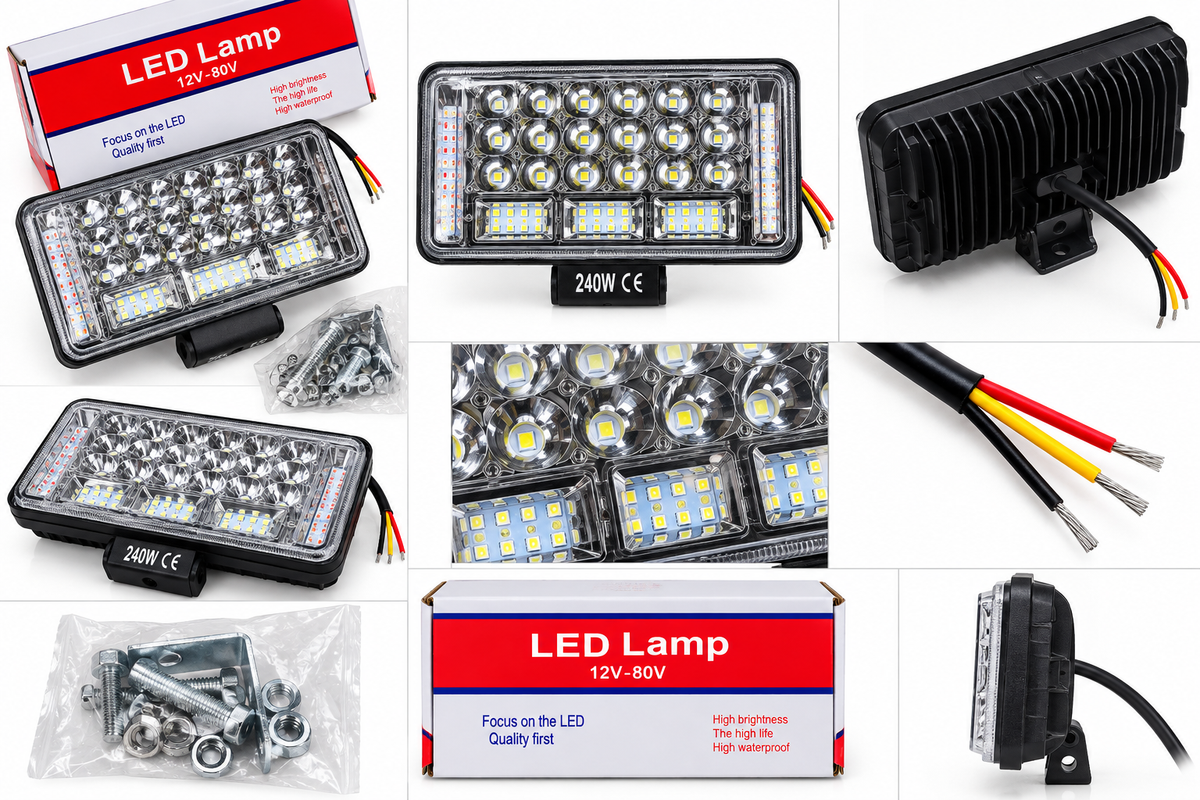 240 W LED-töövalgusti 12V–80V sõidukitele ja masinatele N1360 – pilt 3