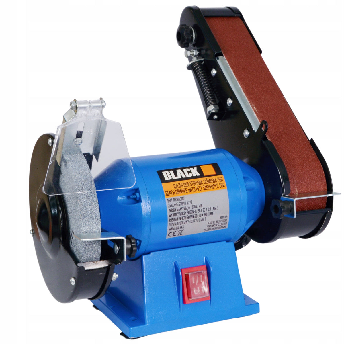 BLACKTOOLS lauapealne ketas-lintlihvija, 150 mm / 50 × 686 mm, 250 W, pehme käivitus 46505 – pilt 2