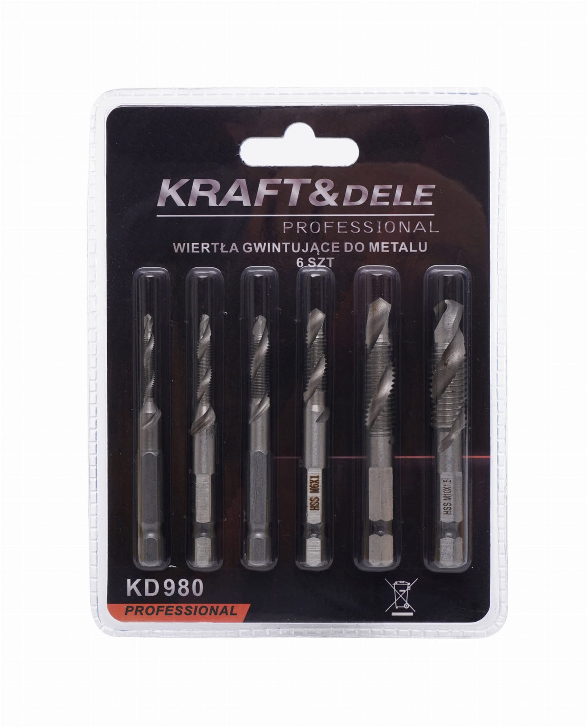 KRAFT&DELE HSS-kombineeritud keermepuuride komplekt 6 tk KD980 (P) – pilt 2