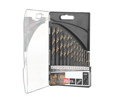 13 tk HSS 2.0-8.0mm musta ja kuldse metalli spiraalpuuri otsikute komplekt – pilt 1