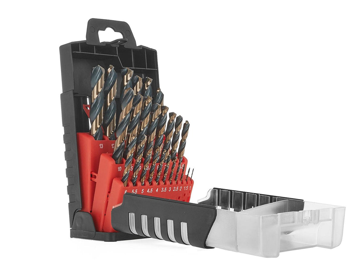 25 tk HSS 1.0-13.0 mm musta ja kuldse metalli spiraalpuuride komplekt – pilt 1