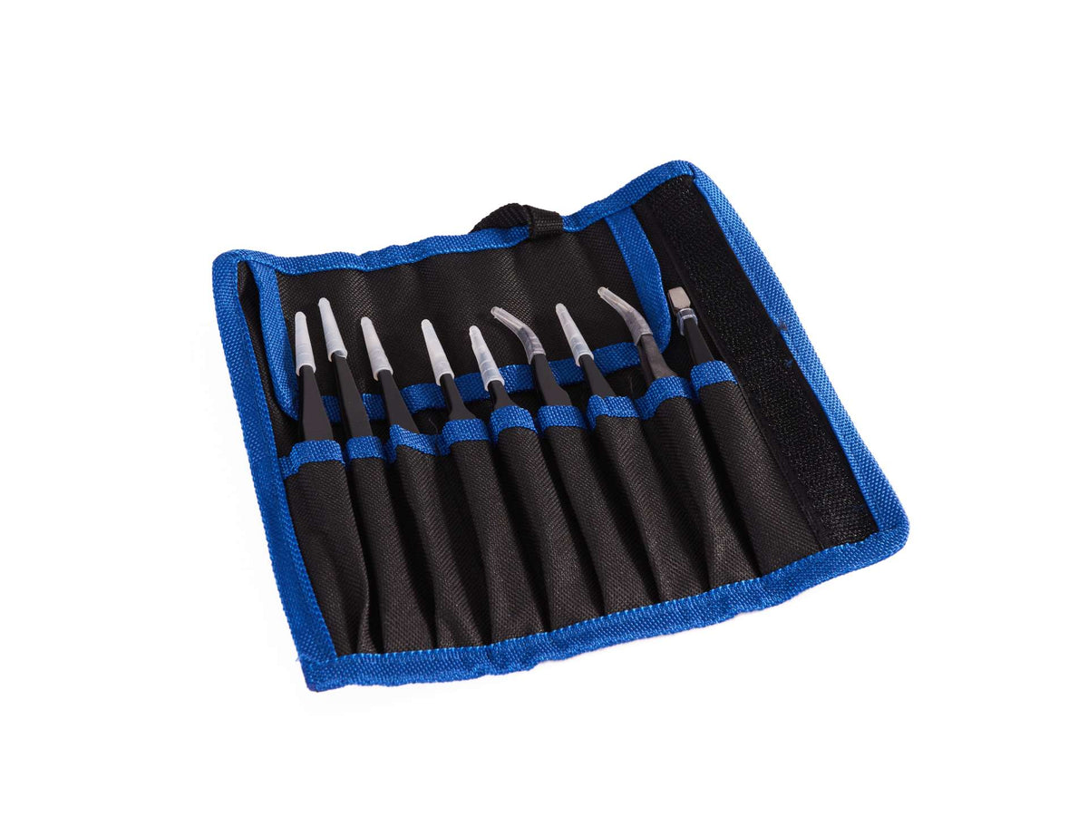Täppismetallist pintsettide komplekt, 9 tk – pilt 3