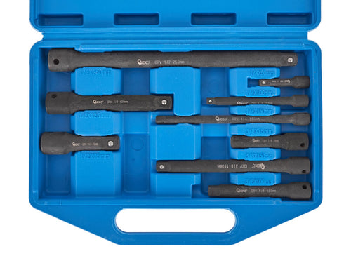 9 tk löökkruvikeeraja padrunpikenduste komplekt 1/4" 3/8" 1/2" CrV – pilt 2