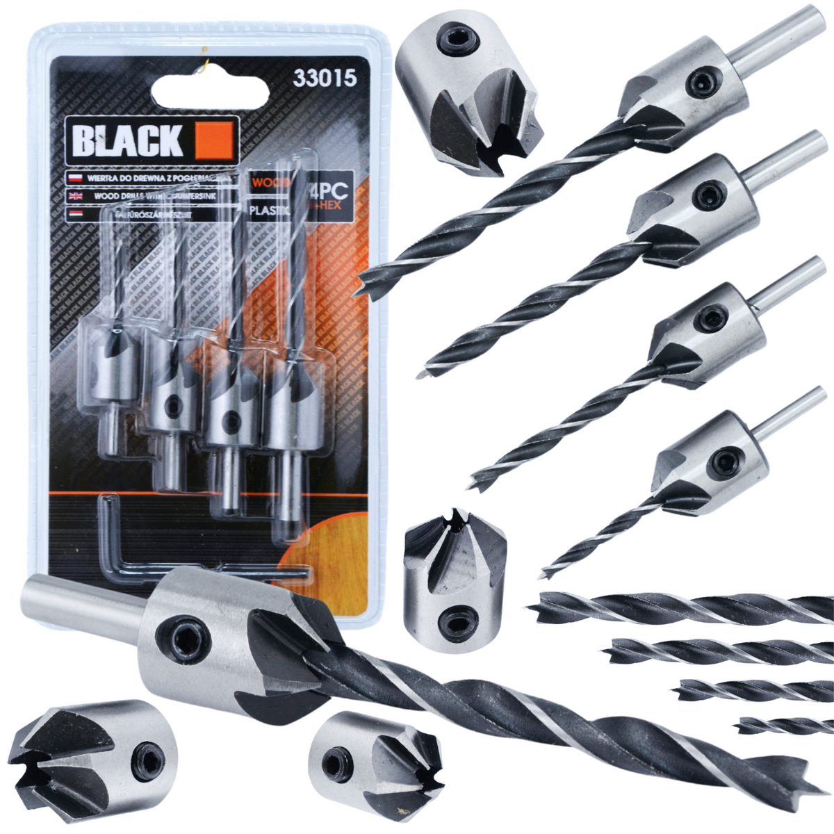 Süvistiga puidupuuride komplekt 4 tk 3–6 mm 33015 (C41) (P) – pilt 1