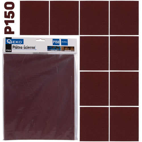 Abrasiivriidest leht 230 x 280 mm, P150 – 10 tk pakk – pilt 1