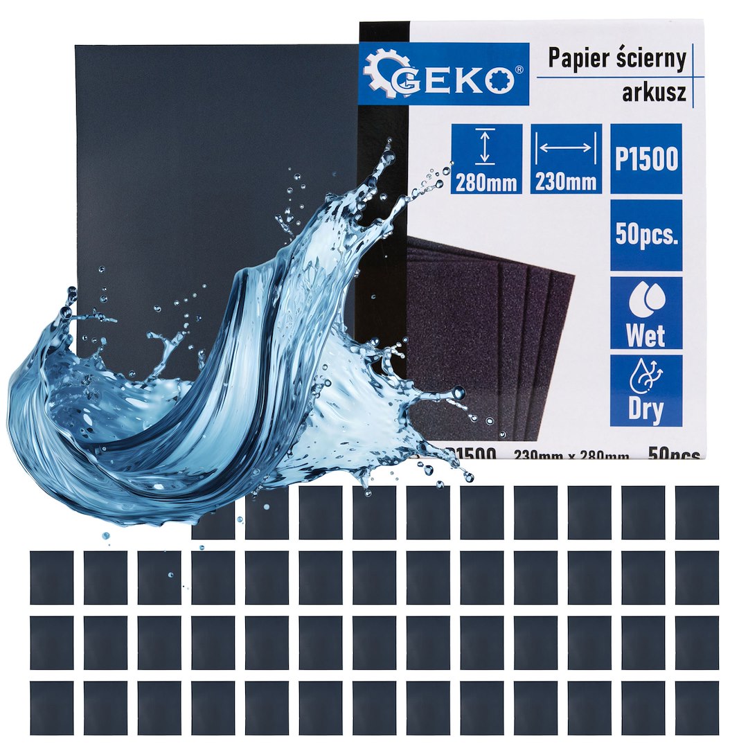 Veekindel liivapaberileht 230x280mm, P1500 – Pakk 50 tk-st – pilt 1