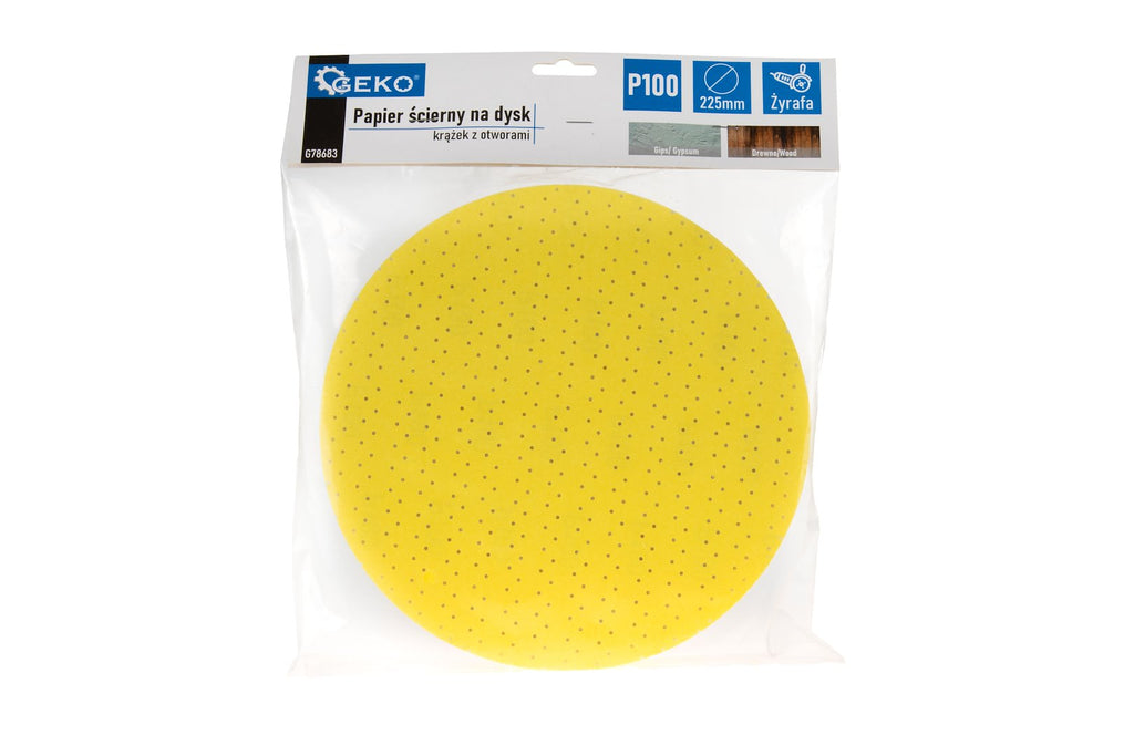 Kollane alumiiniumoksiidist lihvketas Giraffe seinte ja lagede lihvijale, 225 mm, tera 100 – pakk 10 tk – pilt 2