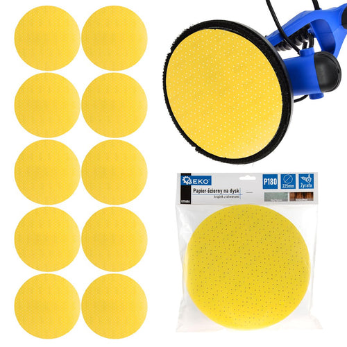 Alumiiniumoksiidist kollane lihvketas Giraffe seinalihvijale, 225mm, karedus 180 – 10 tk pakk – pilt 1