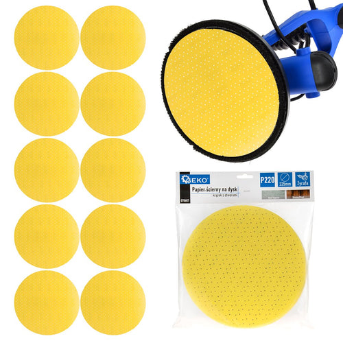 Alumiiniumoksiidist kollane lihvketas Giraffe lihvija jaoks, 225 mm, teralisus 220 – pakk 10 tk – pilt 1