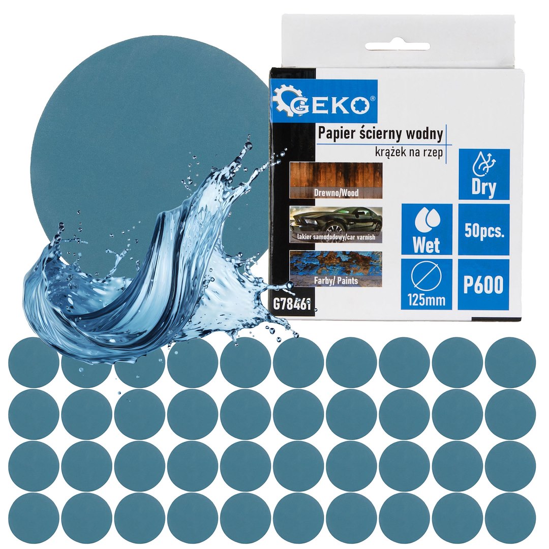 Veekindel takjakinnitusega liivapaberketas 125 mm P600 – 50 tk pakk – pilt 1