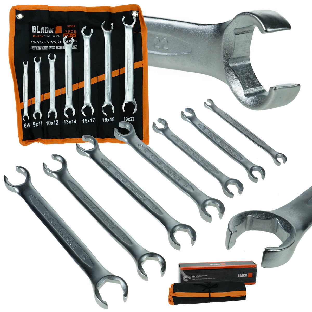 Blacktools poolavatud piduritoru mutrivõtmete komplekt 6–22 mm 16007 – pilt 1
