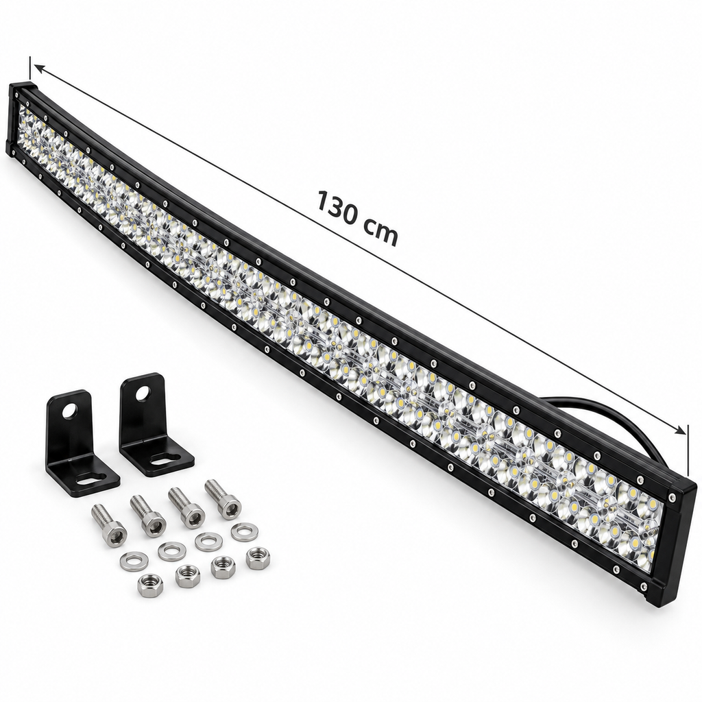 1200 W LED-lisavalgusriba sõidukile, 130 cm, kumer, alumiiniumkorpus Y1724 – pilt 4