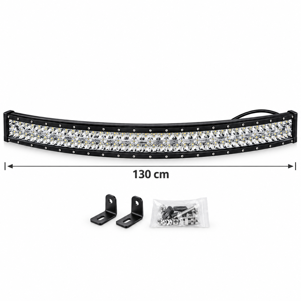 1200 W LED-lisavalgusriba sõidukile, 130 cm, kumer, alumiiniumkorpus Y1724 – pilt 3